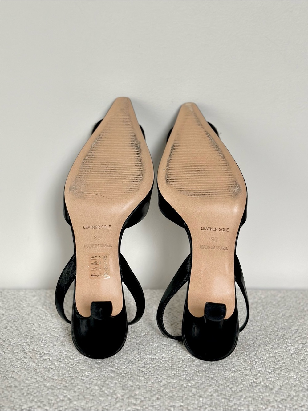 L’intervalle Women’s Black Slingback Pointed-Toe Heels with Crystal Buckle - Picture 11 of 12